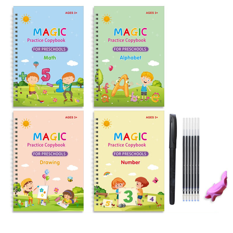 3D French Groove Magic Practice Copybook Children's Book Learning Numbers  French Letters Calligraphy Writing Exercise Books Gift - AliExpress
